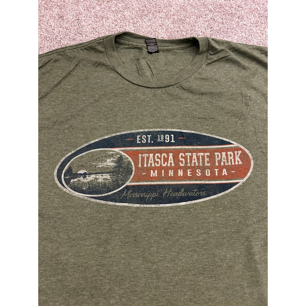 Anvil Itasca State Park T-Shirt Mens XL Green Excellent Minnesota Graphic Tee - Picture 2 of 6
